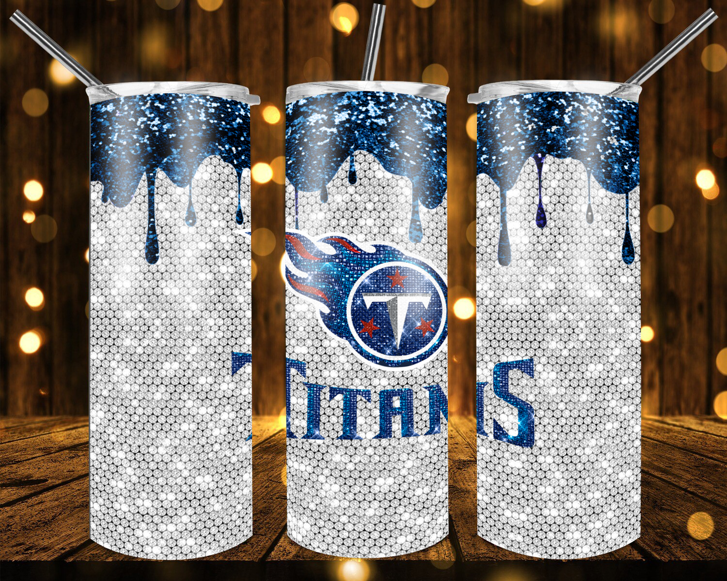 NY Gaints Football Glitter 20 oz Custom Sublimation Tumbler Stainless Steel # 21