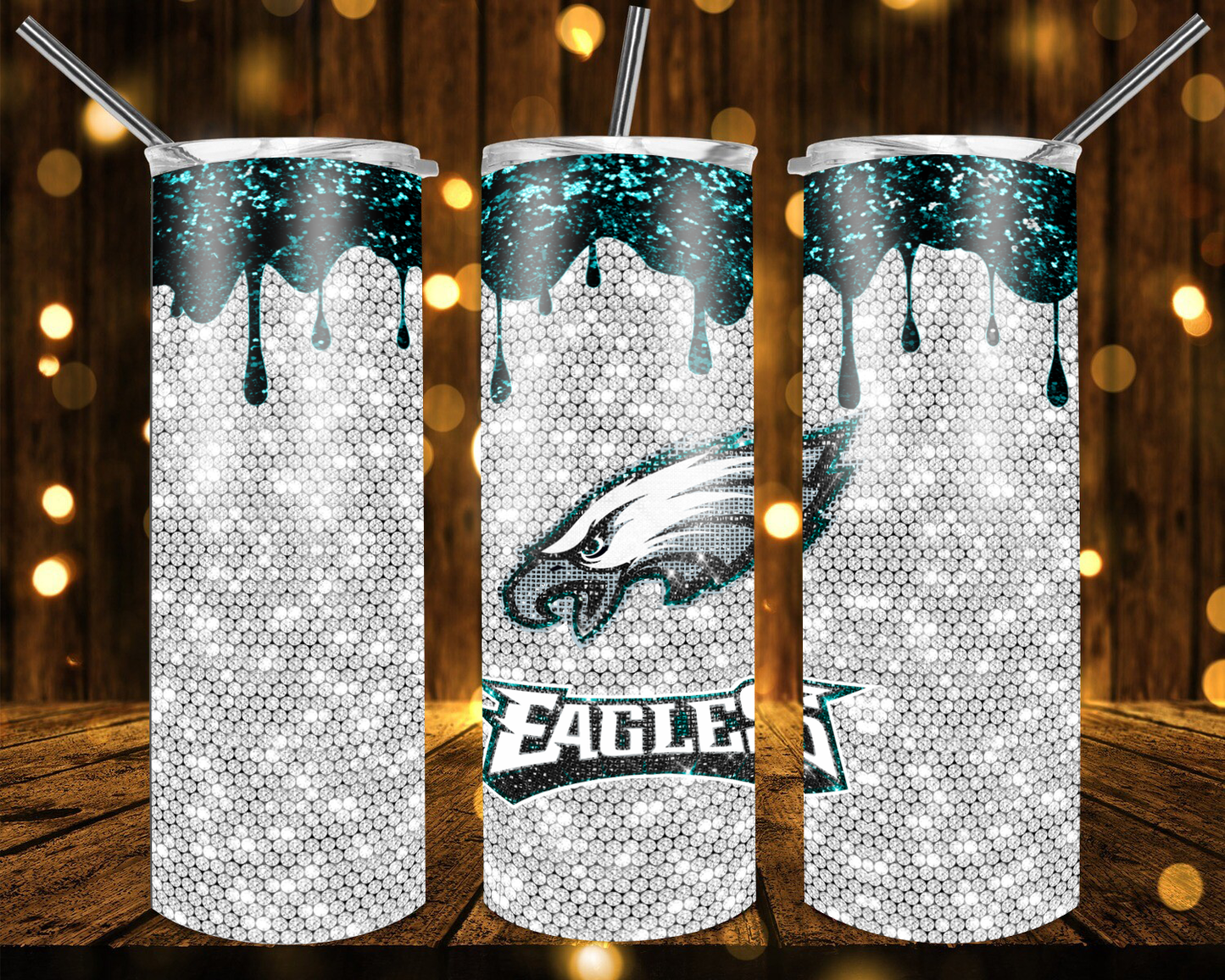 Commanders Football Glitter 20 oz Custom Sublimation Tumbler Stainless Steel # 23