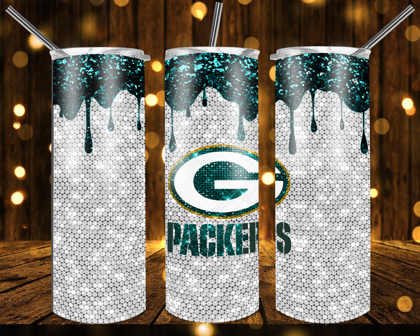 Vikings Football Glitter 20 oz Custom Sublimation Tumbler Stainless Steel # 27