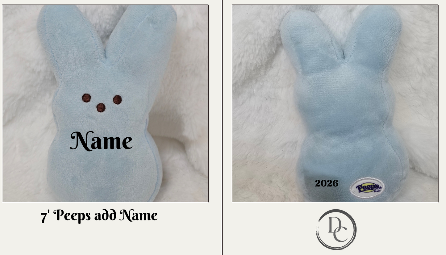 7" Mint Green Peeps Plush Bunny Personalized with Name