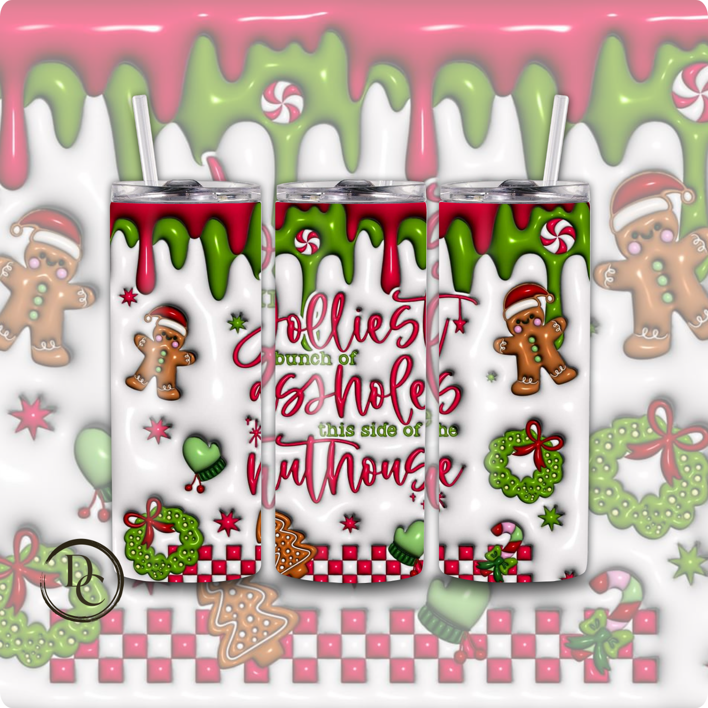 Christmas tree 3D Christmas 20 Oz Custom Sublimation Tumbler Stainless Steel# 11