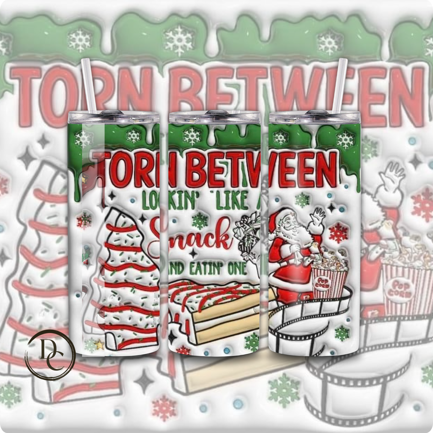 Christmas Vibe Coffee 20 oz Custom Sublimation Tumbler Stainless Steel #29