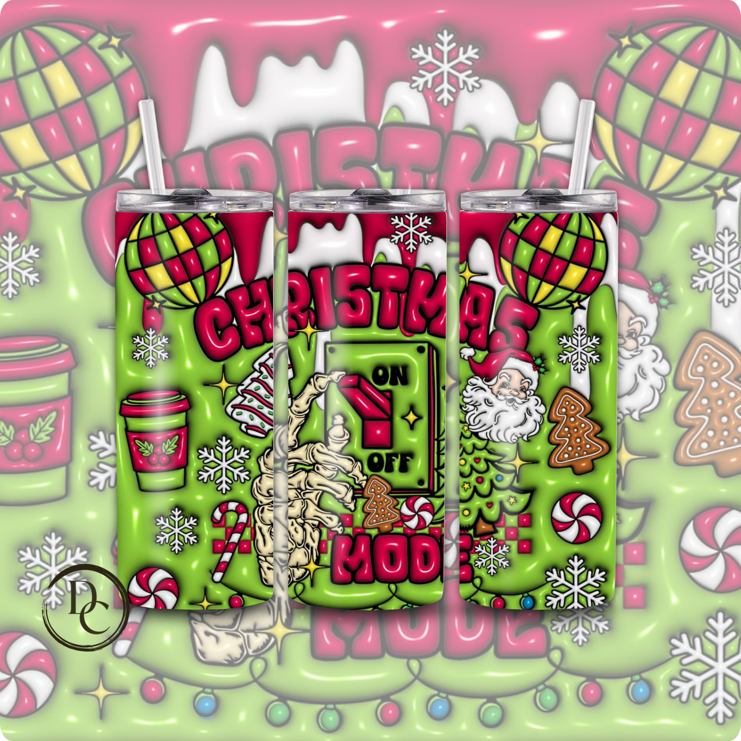 North Pole Brewing 3D Christmas 20 Oz Custom Sublimation Tumbler Stainless Steel #6