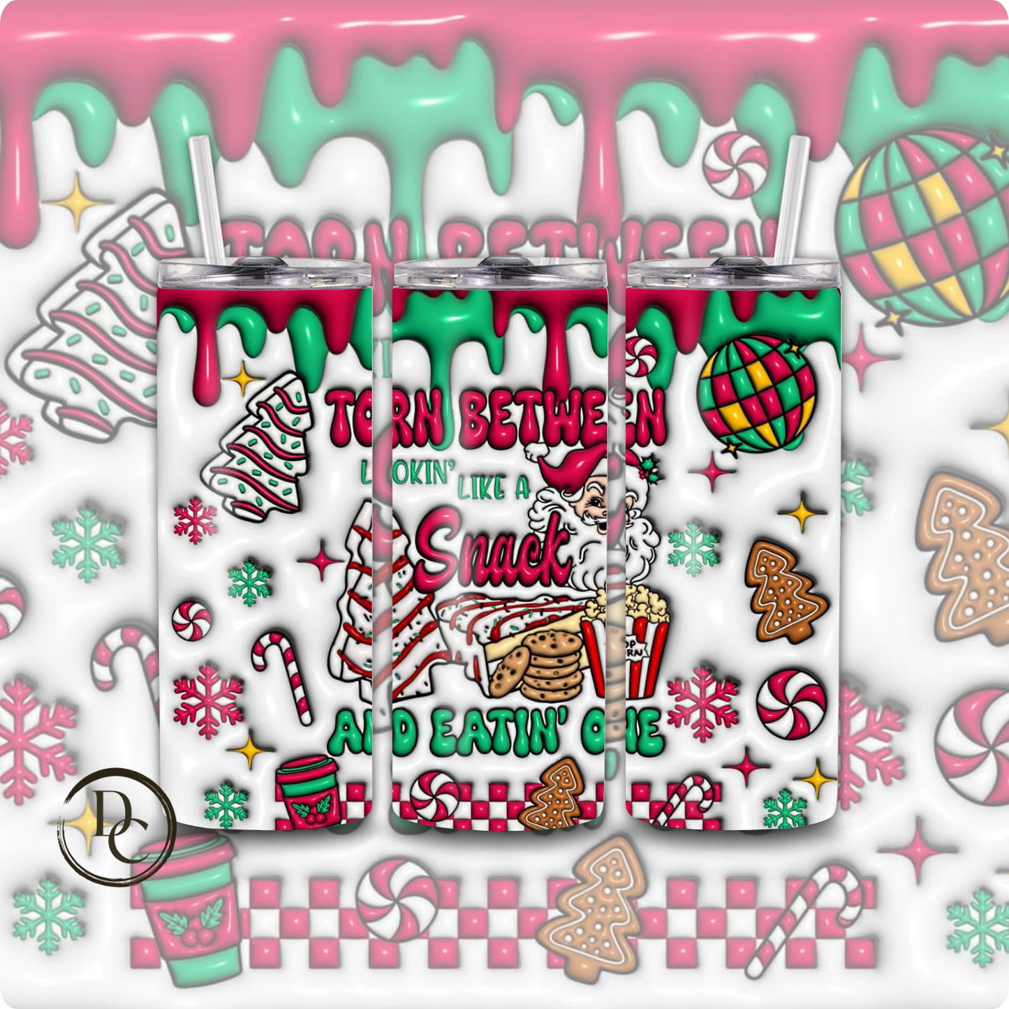 Jolliet bunch of Assholes 3D Christmas 20 Oz Custom Sublimation Tumbler Stainless Steel# 10