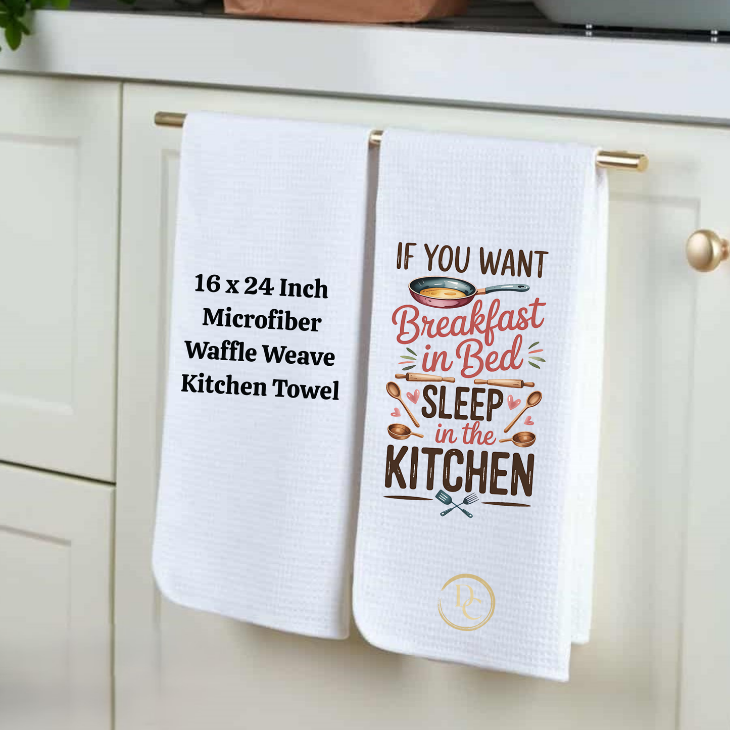 The secret to a clean kitchen is DON'T COOK EVER Kitchen Towel Microfiber Waffle Weave 16×24 in Sublimation Print