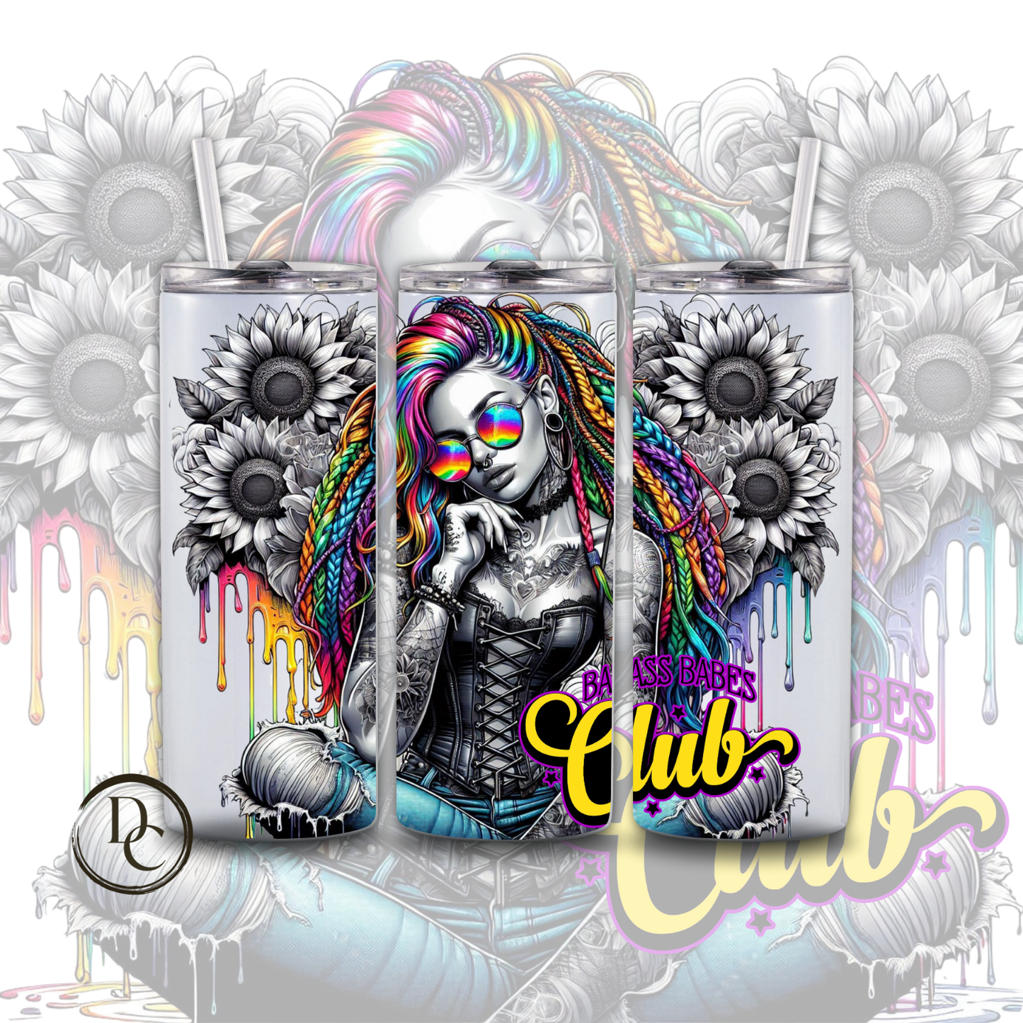 Badass Vibes Affirmation Sarcasm 20 oz Custom Sublimation Tumbler Stainless Steel 15