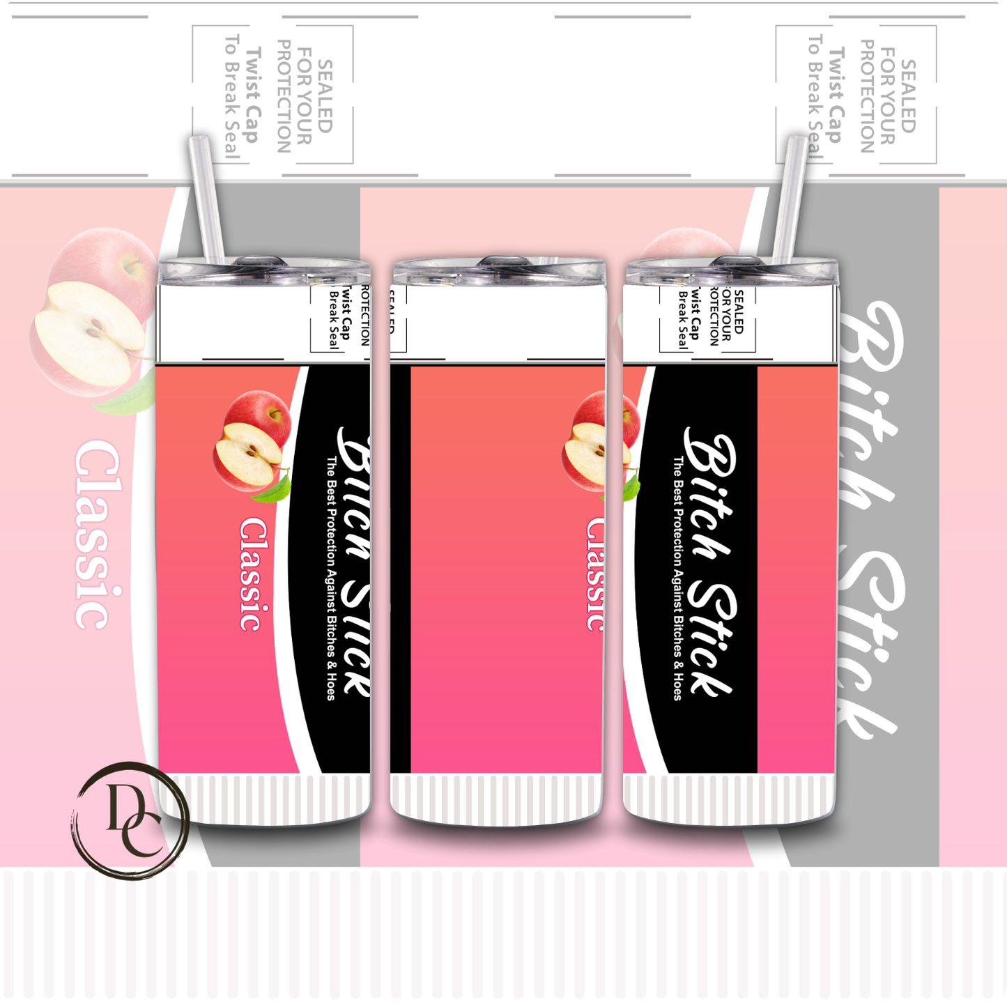 Bitch Pineapple Stick 20 oz Custom Sublimation Tumbler Stainless Steel 9