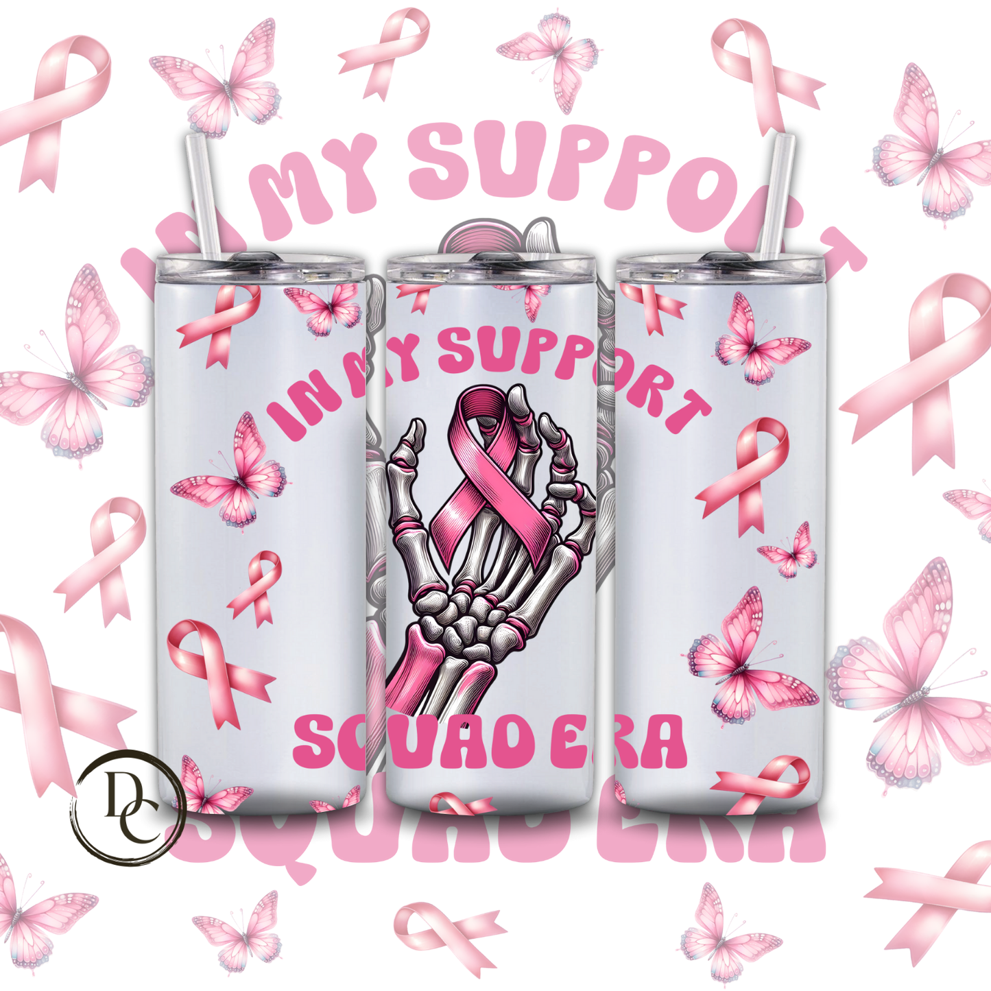 Breast Cancer 20 Oz Custom Sublimation Tumbler Stainless Steel 11