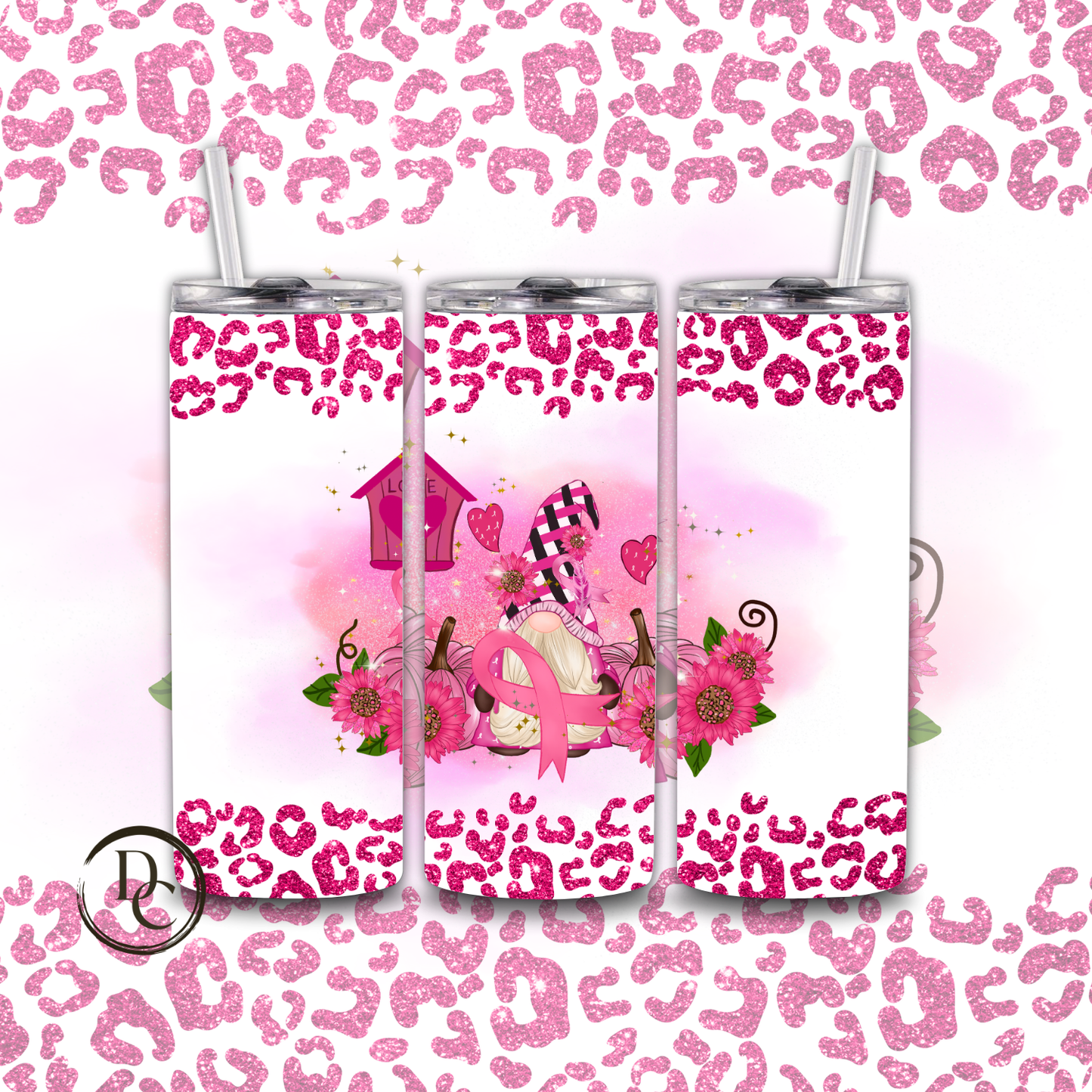 Breast Cancer 20 Oz Custom Sublimation Tumbler Stainless Steel 12 Tackle Cancer