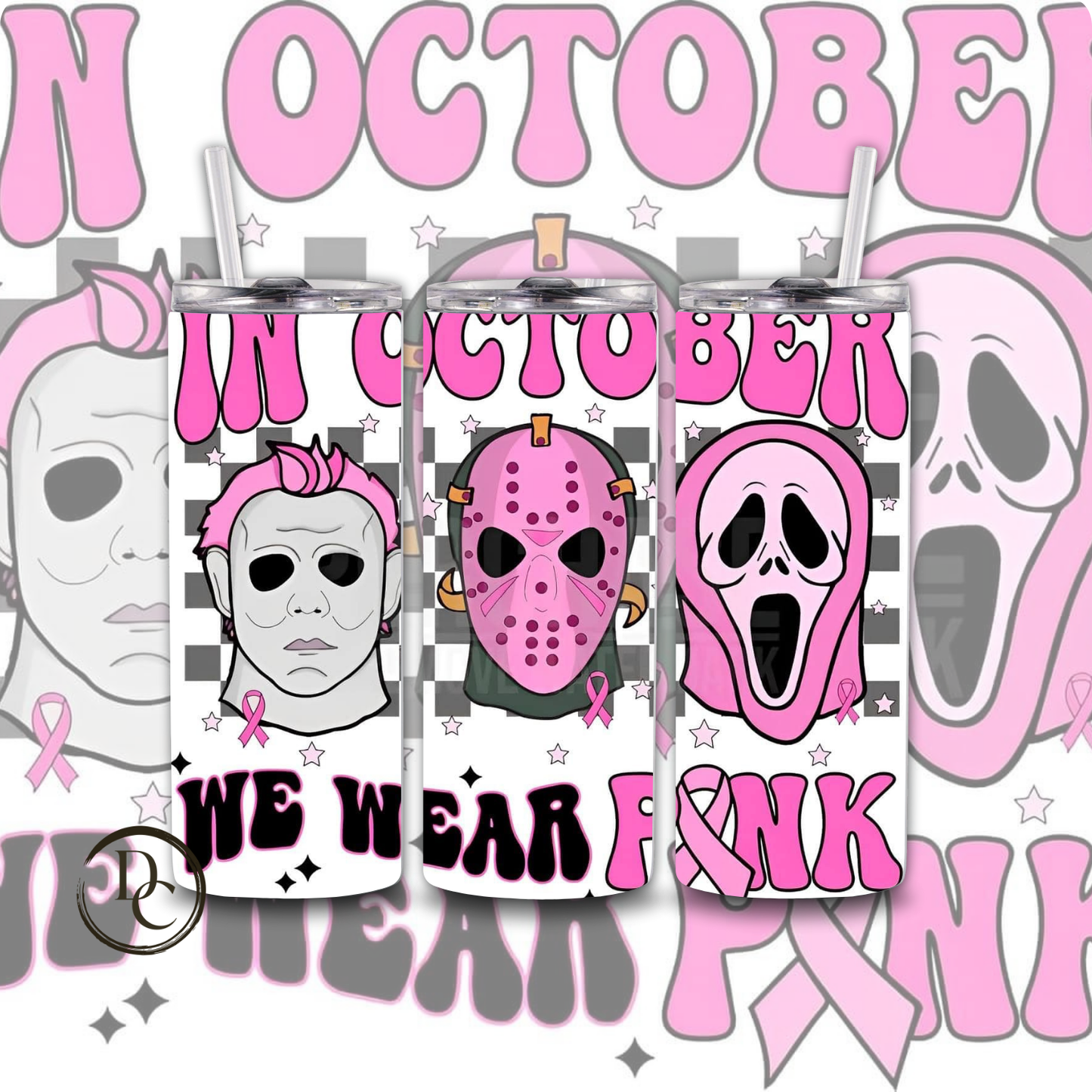 Breast Cancer 20 Oz Custom Sublimation Tumbler Stainless Steel 22 Tougher Than Cancer / Fight/ Crush Cancer