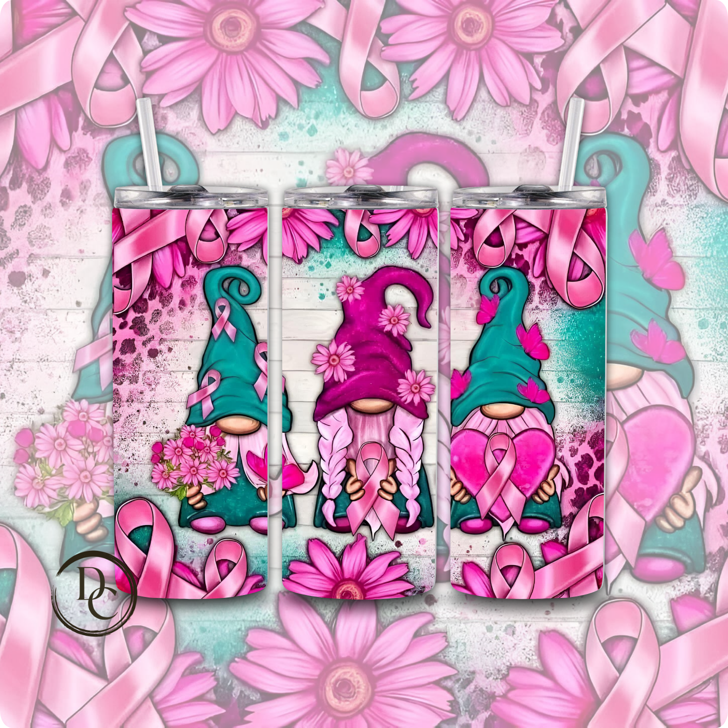 Breast Cancer 20 Oz Custom Sublimation Tumbler Stainless Steel 25