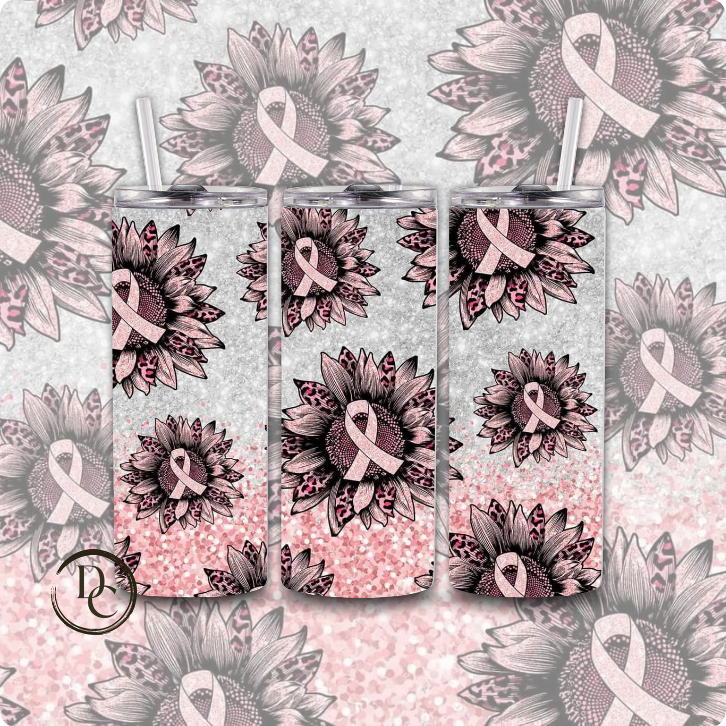 Breast Cancer 20 Oz Custom Sublimation Tumbler Stainless Steel 26