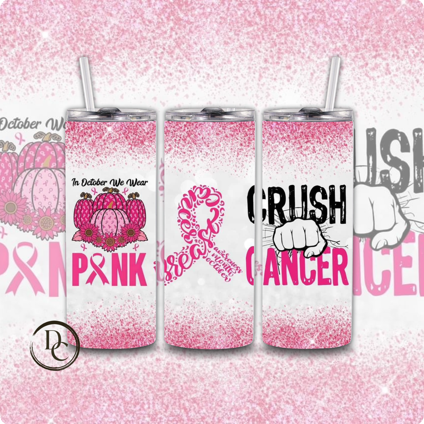 Breast Cancer 20 Oz Custom Sublimation Tumbler Stainless Steel 29 Fight Cancer In All Colors