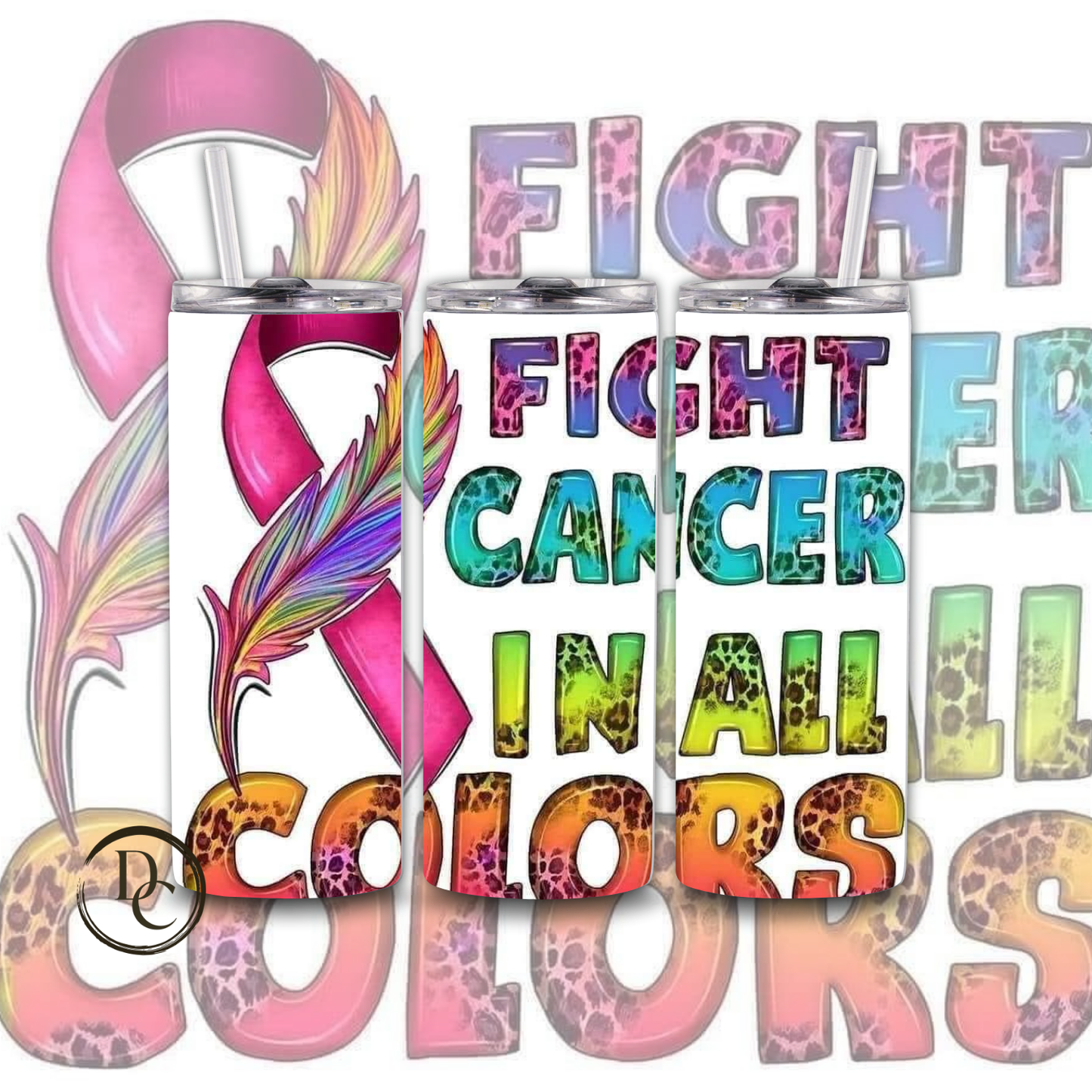 Breast Cancer 20 Oz Custom Sublimation Tumbler Stainless Steel 30 Hope Peace Believe