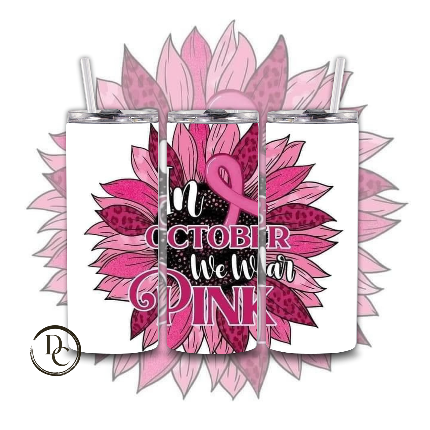 Breast Cancer 20 Oz Custom Sublimation Tumbler Stainless Steel #35 Breast Cancer Warrior