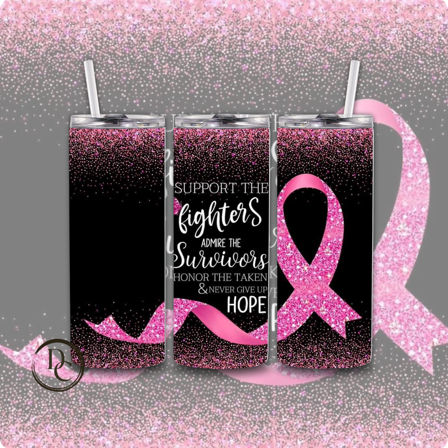 Breast Cancer 20 Oz Custom Sublimation Tumbler Stainless Steel#37 Breast Cancer Survivor