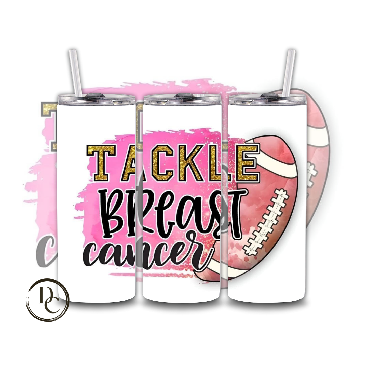 Breast Cancer 20 Oz Custom Sublimation Tumbler Stainless Steel #44 SAVE THE BOOBIES