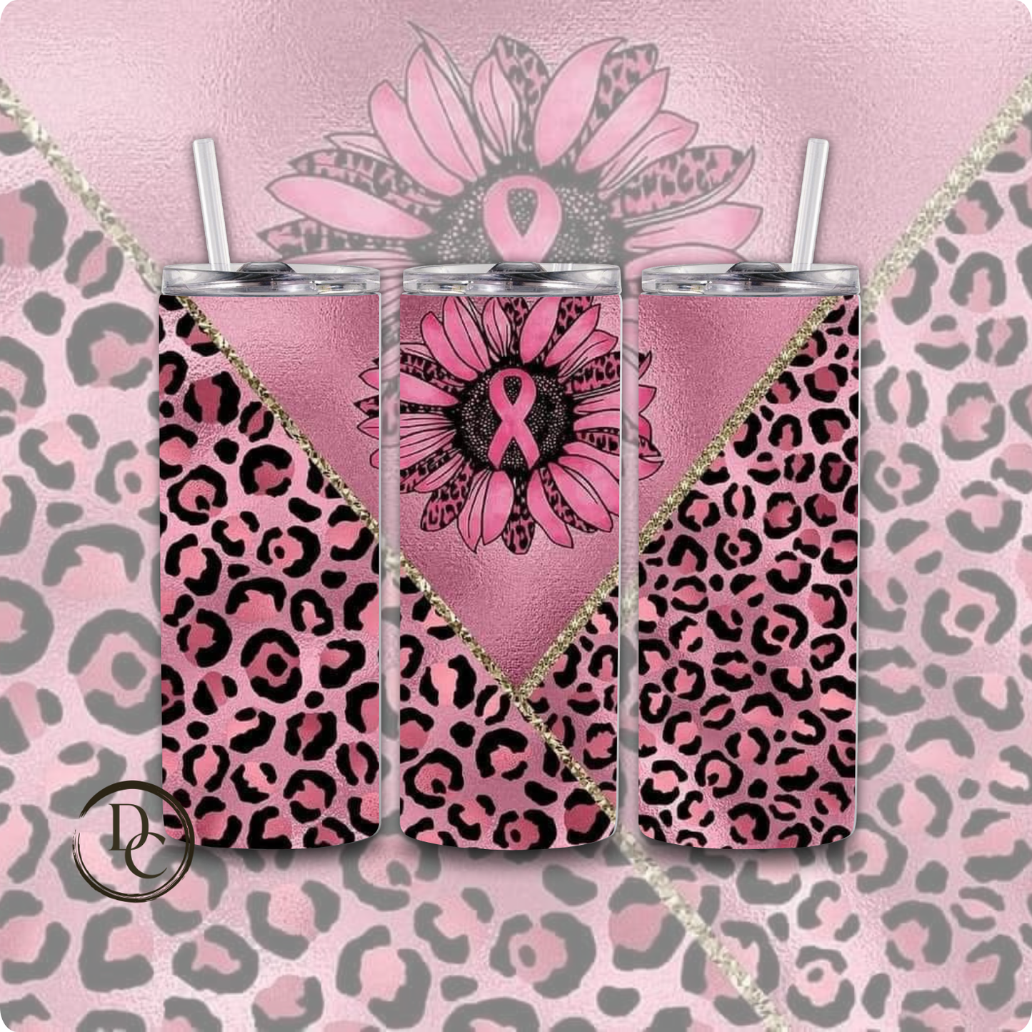 Breast Cancer 20 Oz Custom Sublimation Tumbler Stainless Steel#47 CANCER BITES