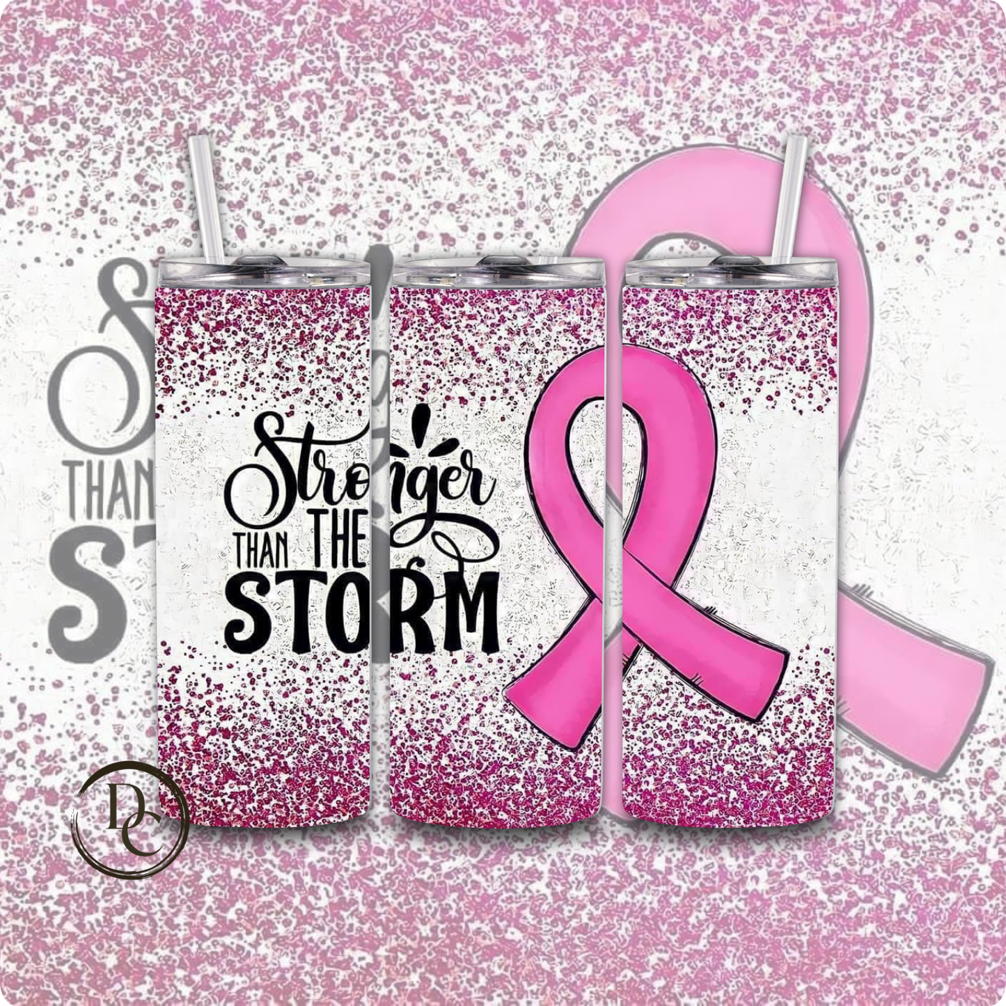 Breast Cancer 20 Oz Custom Sublimation Tumbler Stainless Steel #53 CANCER BE GONE