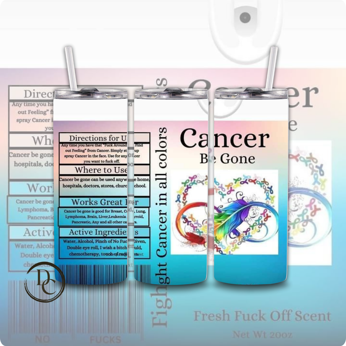 Breast Cancer 20 Oz Custom Sublimation Tumbler Stainless Steel#54 WE WEAR PINK