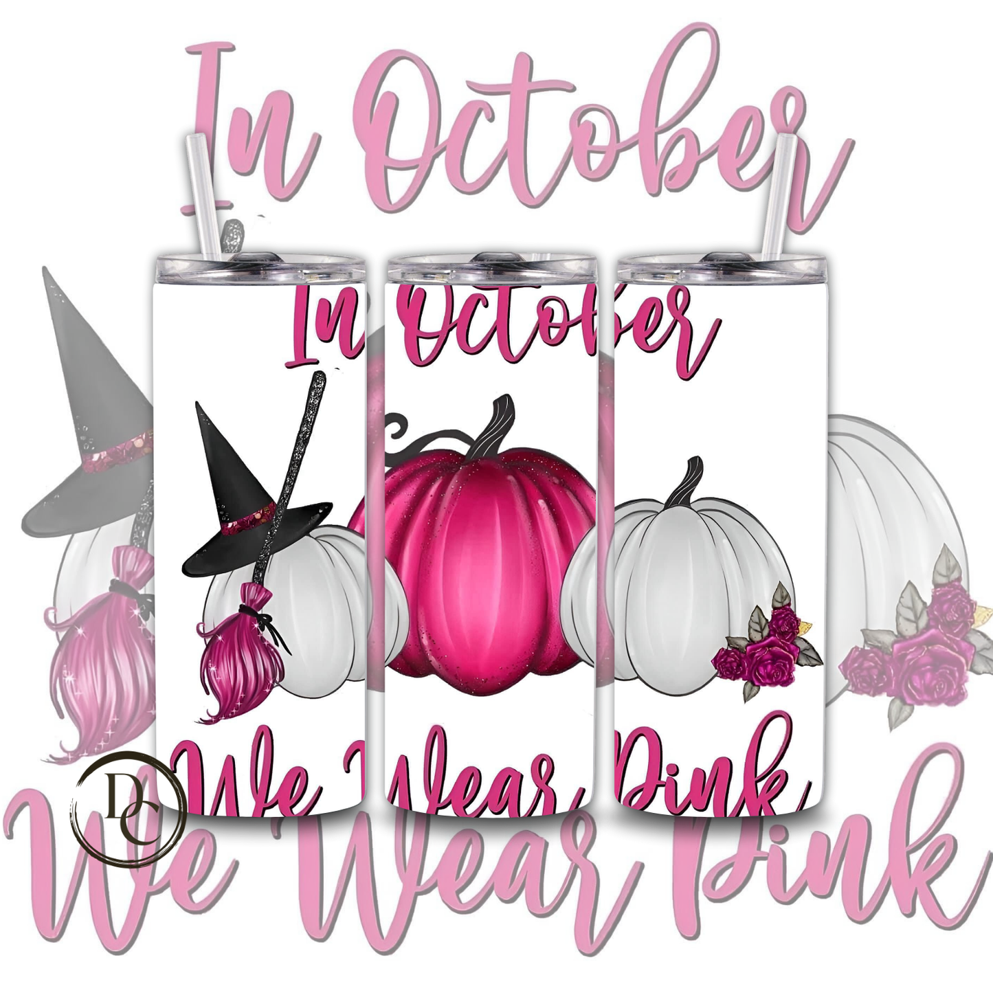 Breast Cancer 20 Oz Custom Sublimation Tumbler Stainless Steel #55 PINK SUNFLOWER