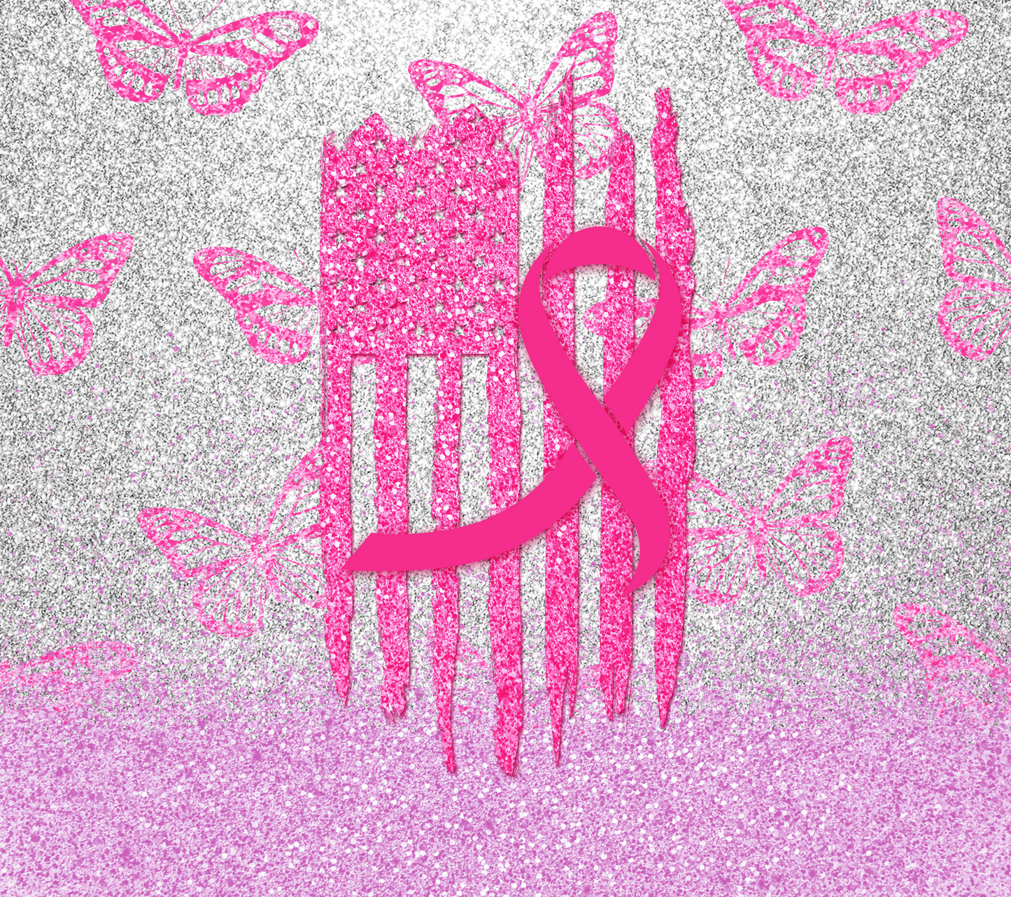 Breast Cancer 20 Oz Custom Sublimation Tumbler Stainless Steel 7 Tackle Cancer