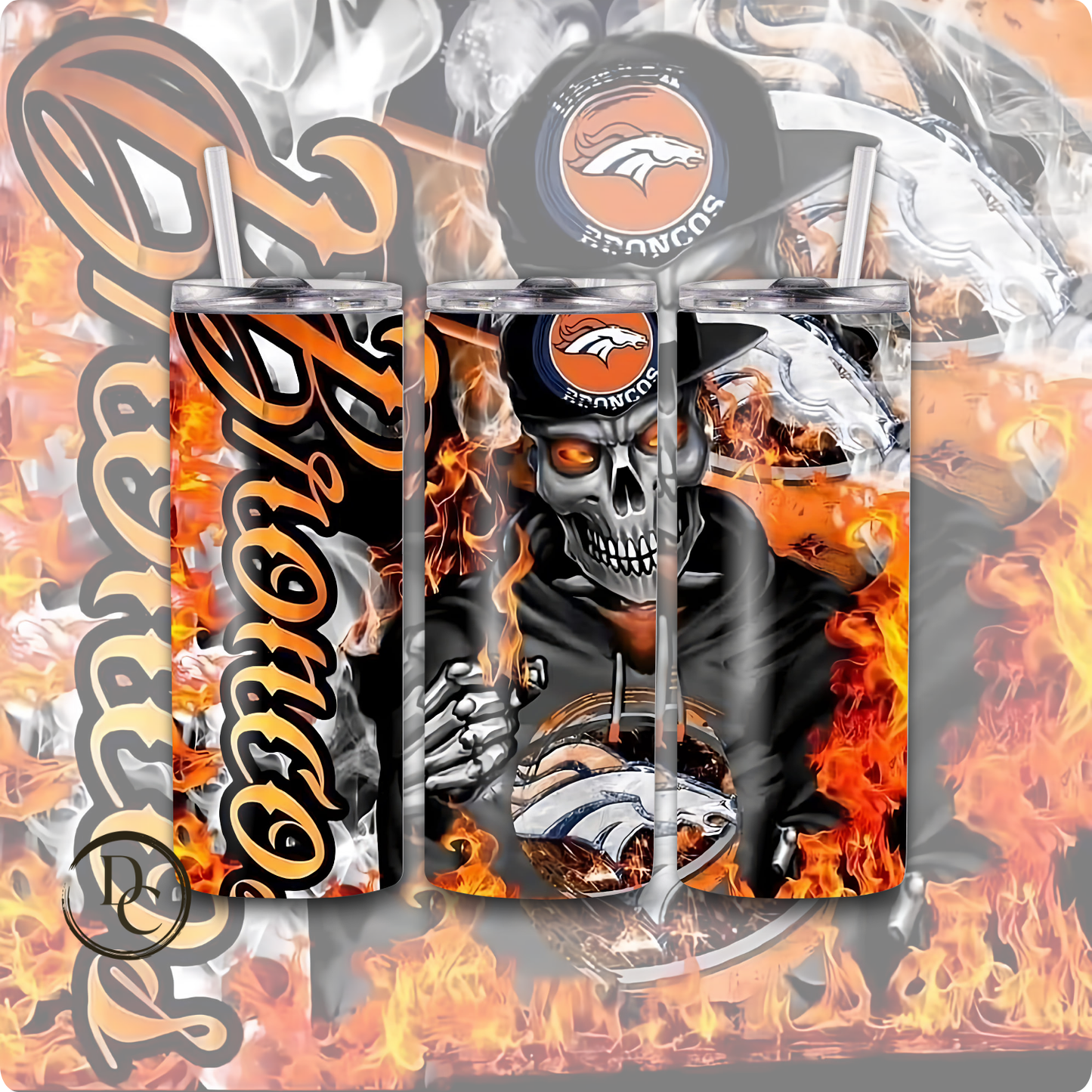 Broncos Football 20 oz Custom Sublimation Tumbler Stainless Steel# 3