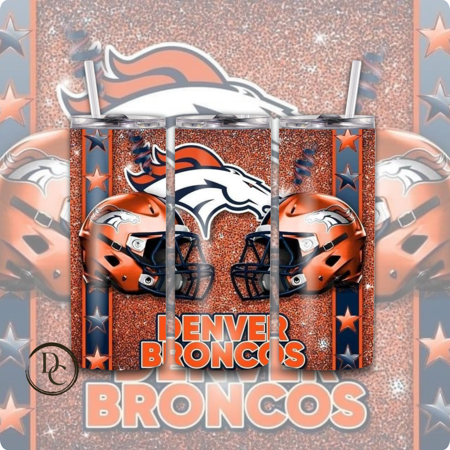 Broncos Football 20 oz Custom Sublimation Tumbler Stainless Steel# 6