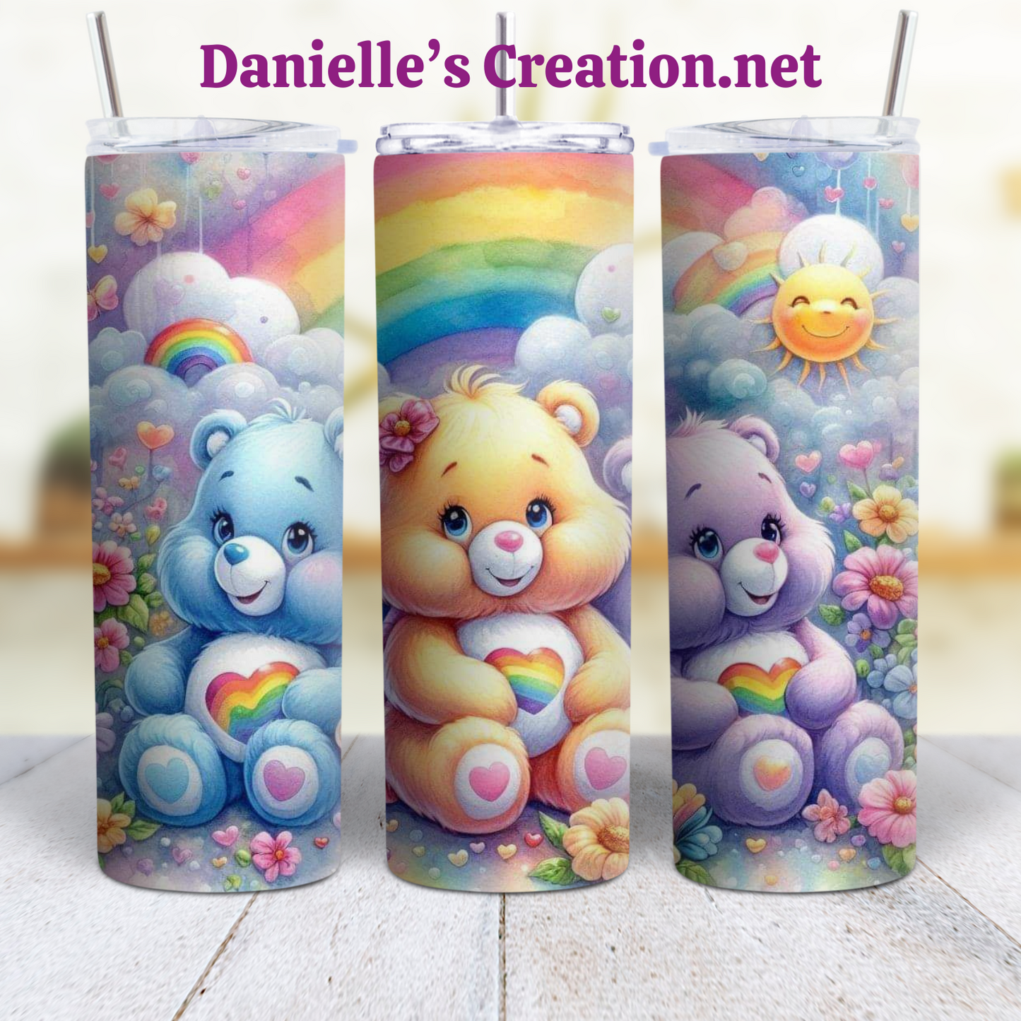 Care Bear 20 oz Custom Sublimation Tumbler Stainless Steel