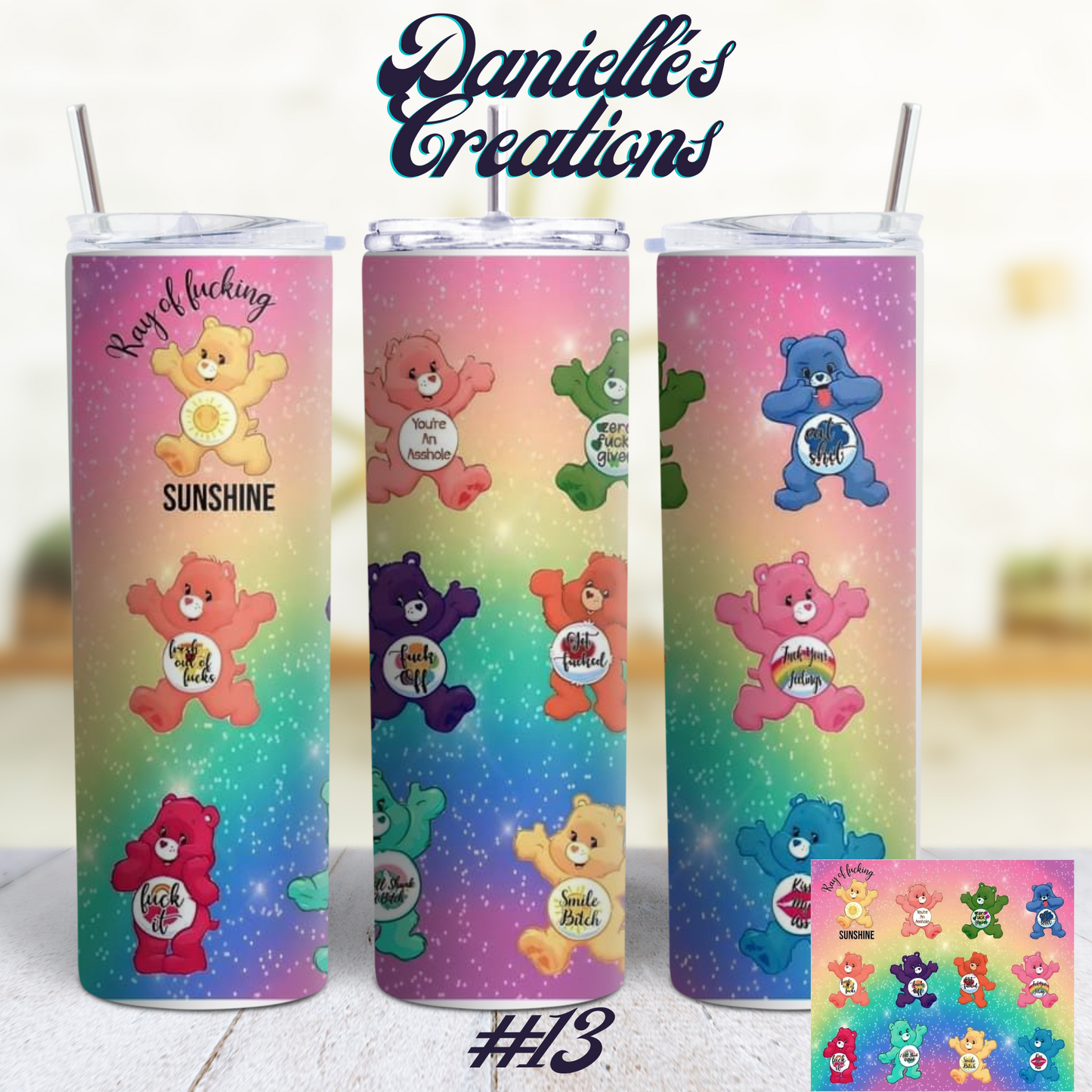 Swear Bear 20 oz Custom Sublimation Tumbler Stainless Steel