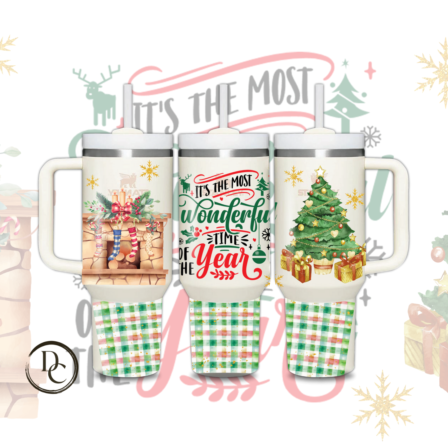 It's The Most Wonderful Time Of the year Christmas Holiday 30 oz & 40 Oz Custom Sublimation Tumbler Stainless Steel# 14