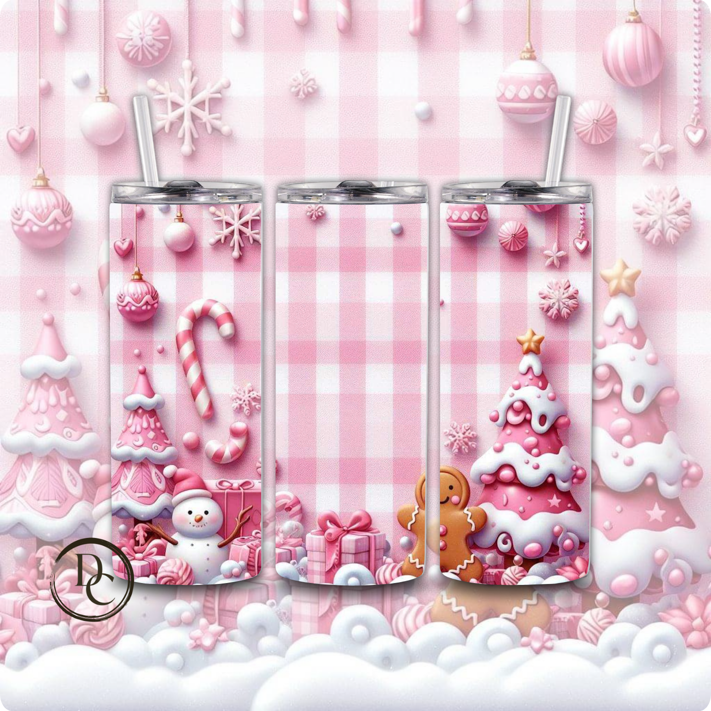 Christmas 20 Oz Custom Sublimation Tumbler Stainless Steel #36