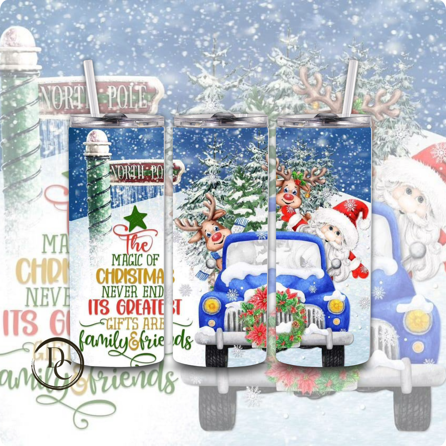 Christmas 20 Oz Custom Sublimation Tumbler Stainless Steel #52