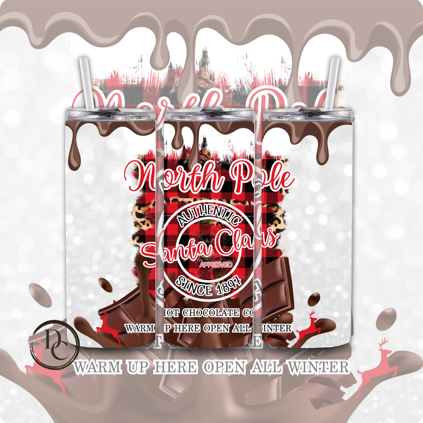 Christmas 20 Oz Custom Sublimation Tumbler Stainless Steel #41