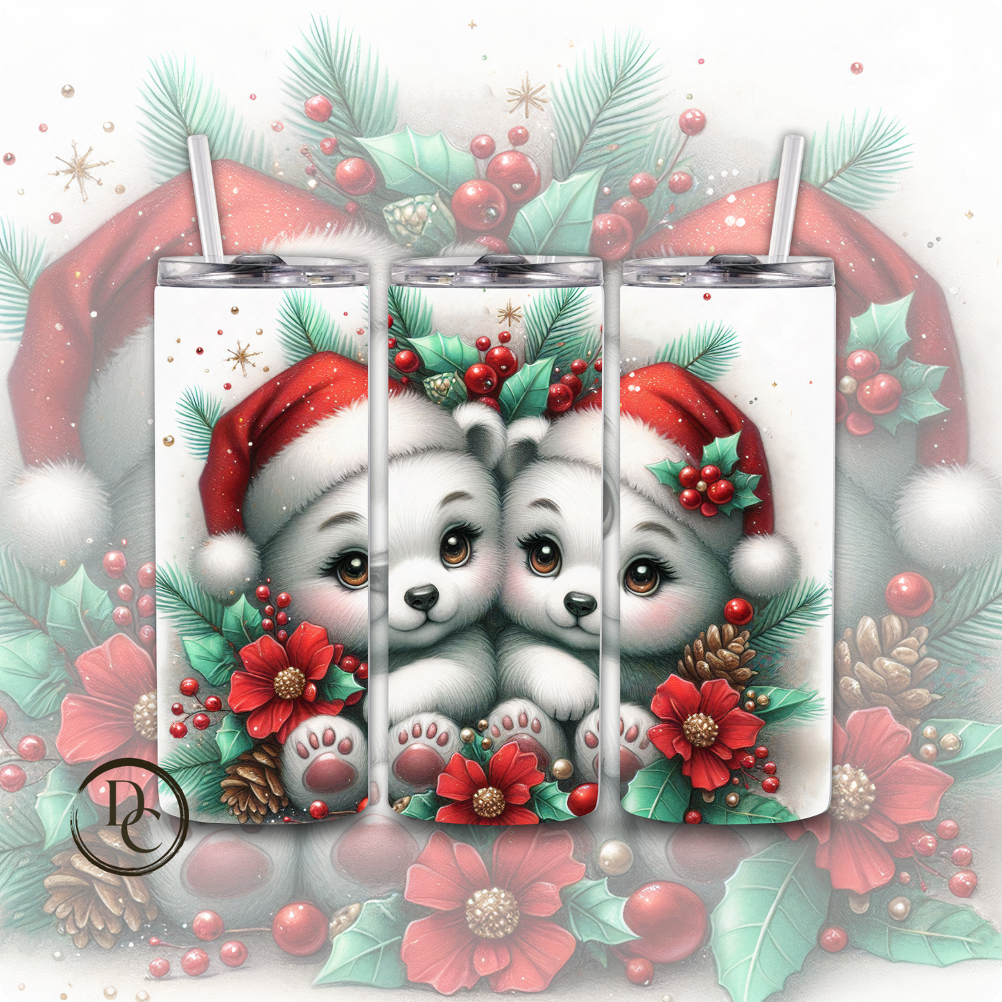 Christmas Animals 20 oz Custom Sublimation Tumbler Stainless Steel #11