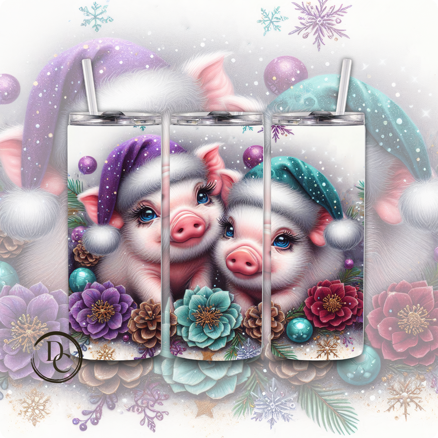 Christmas Animals 20 oz Custom Sublimation Tumbler Stainless Steel#12