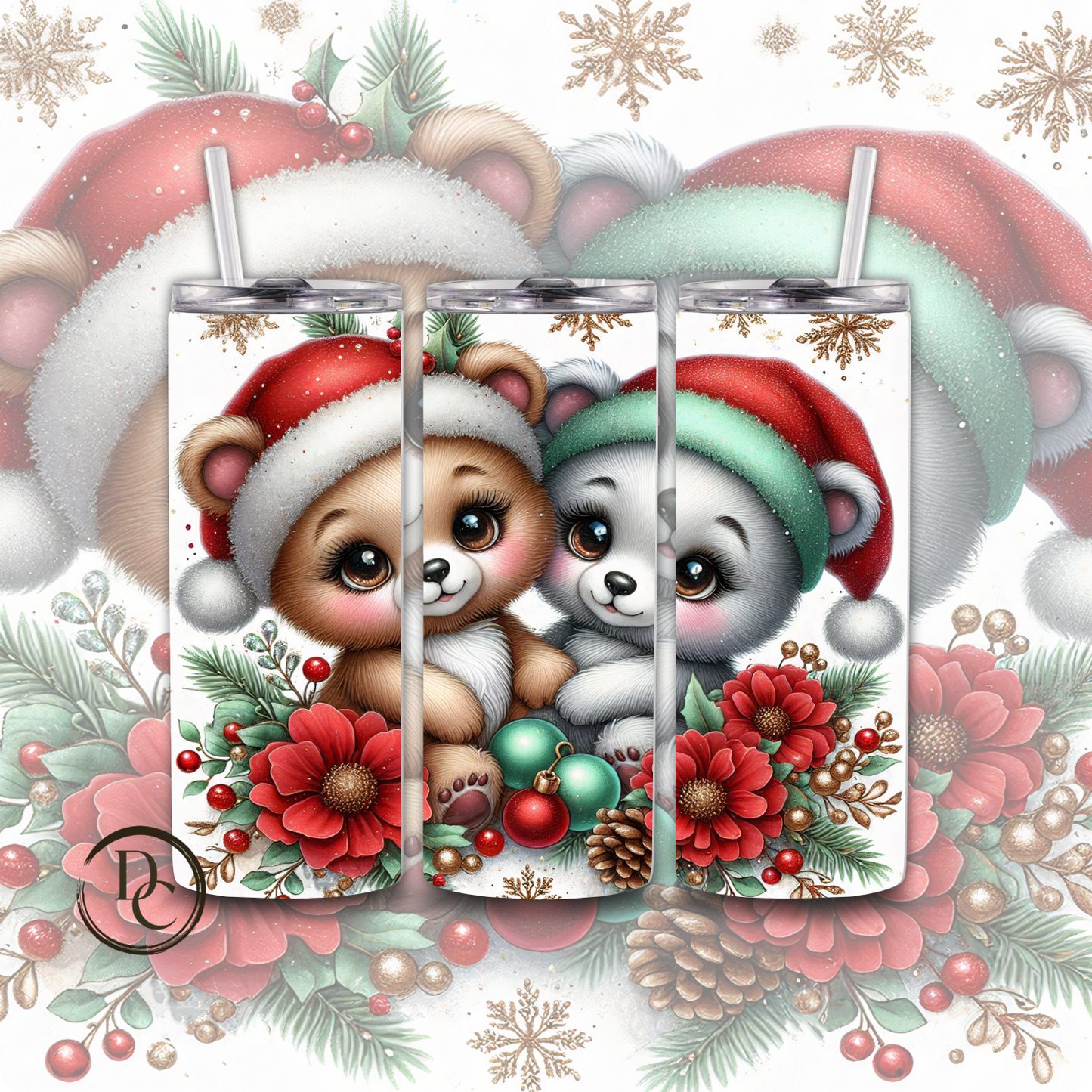 Christmas Animals 20 oz Custom Sublimation Tumbler Stainless Steel #16