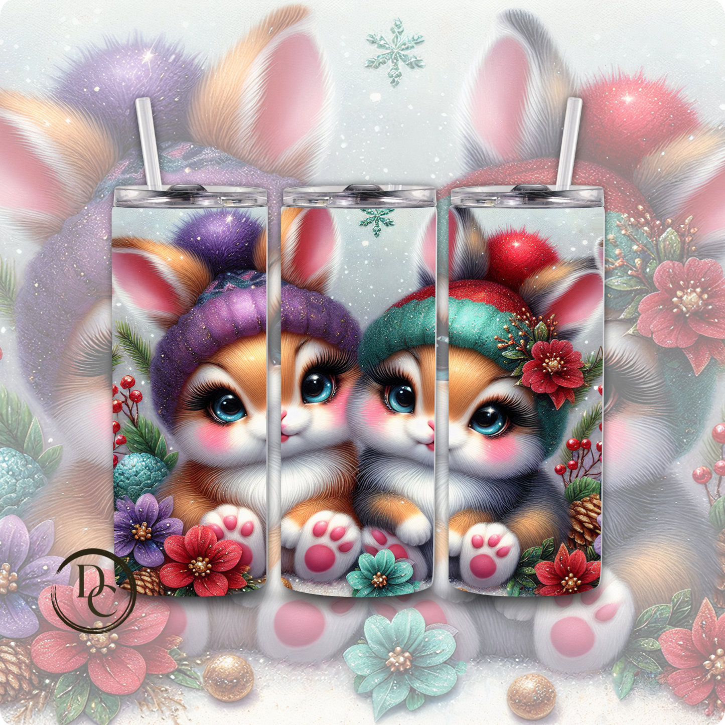 Christmas Animals 20 oz Custom Sublimation Tumbler Stainless Steel #17