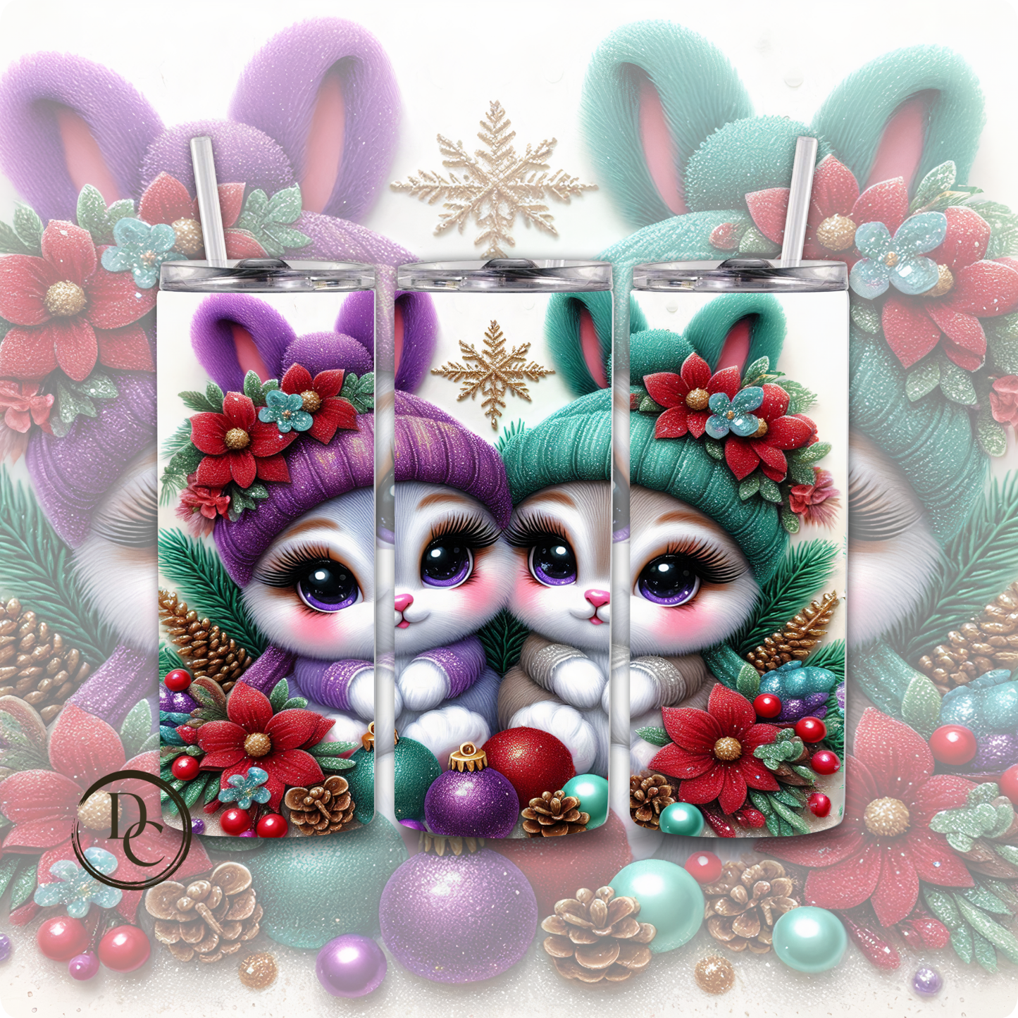 Christmas Animals 20 oz Custom Sublimation Tumbler Stainless Steel #8