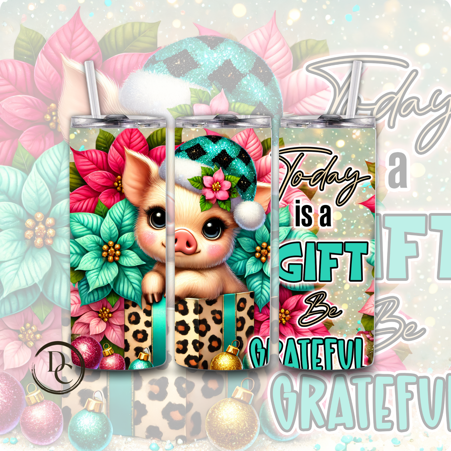 Affirmation Christmas Animal 20 oz Custom Sublimation Tumbler Stainless Steel 20 Oz Tumblers #1