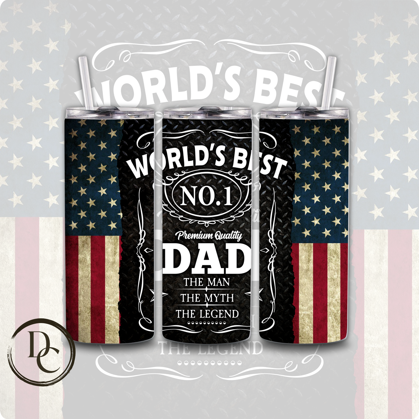 American Flag Dad, Father's Day Tumbler #3