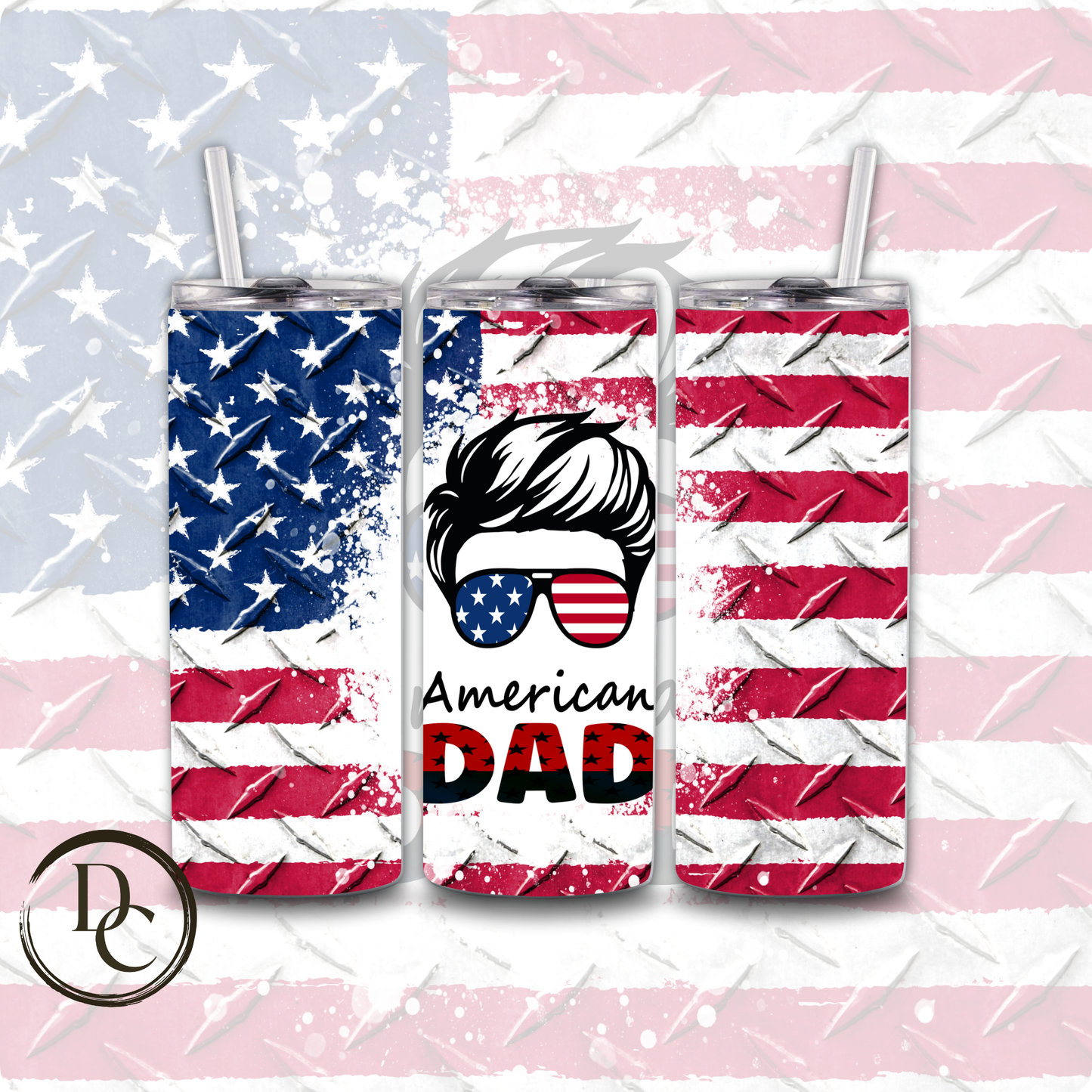 American Flag Daddy Father's Day Tumbler #9