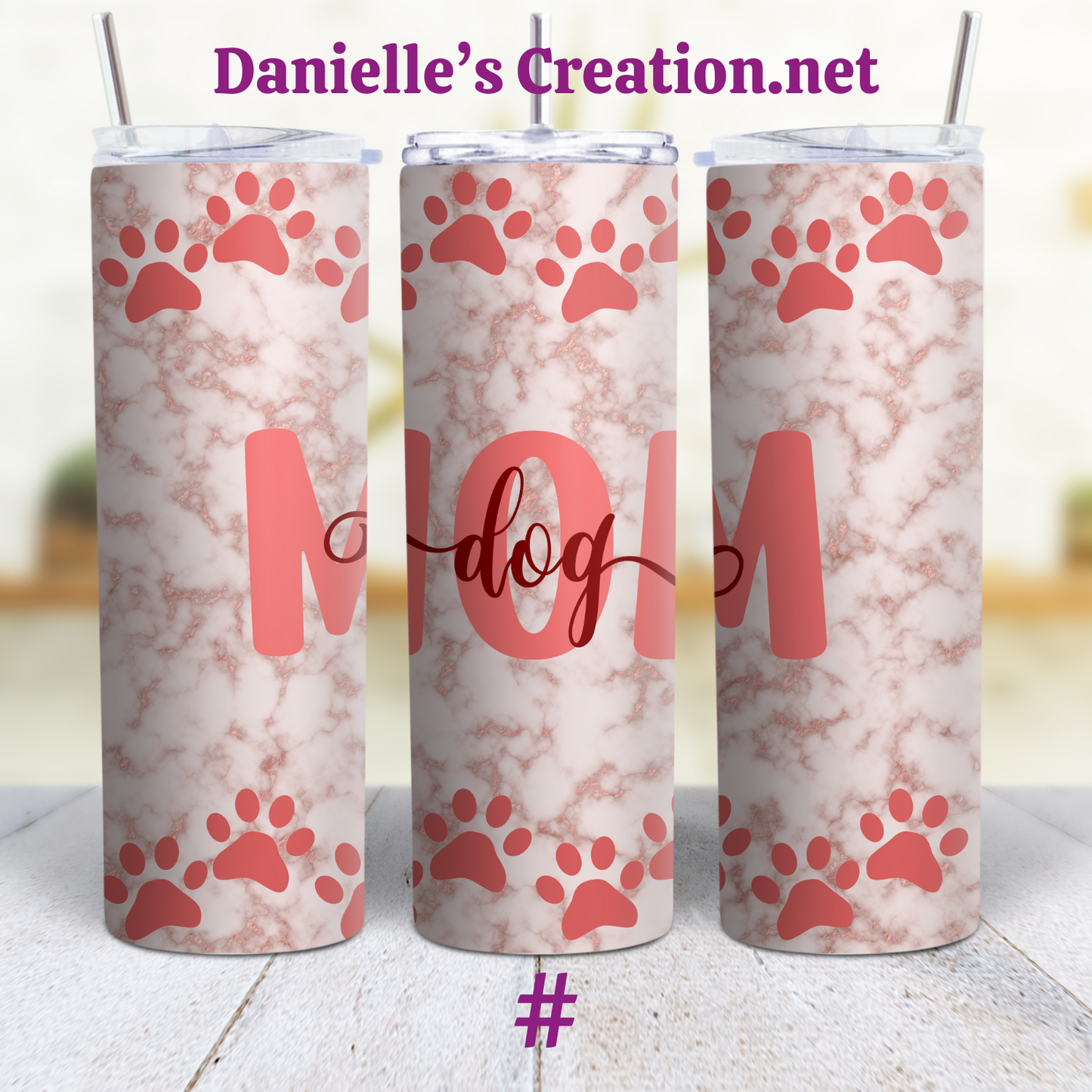 Dog MOM Life Is better With Dog 20 oz Custom Sublimation Tumbler Stainless Steel