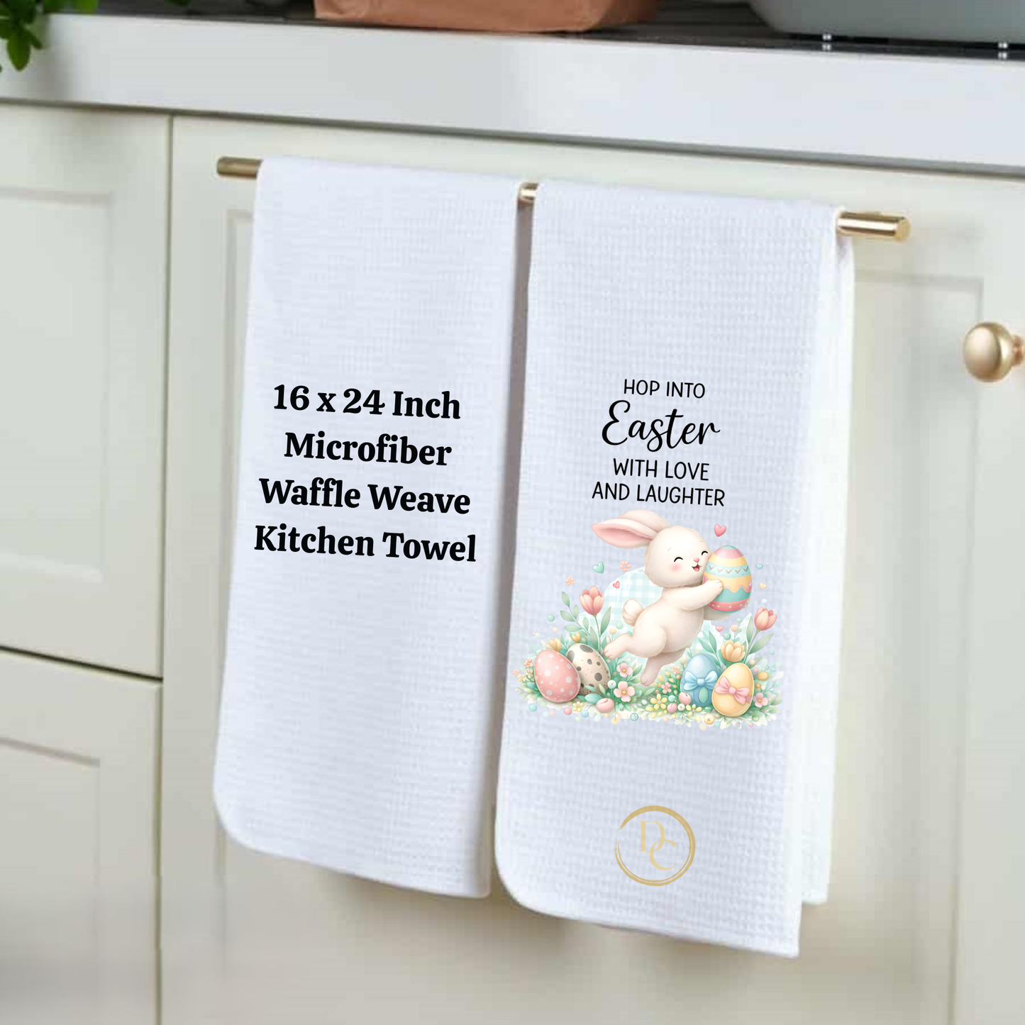 Easter time to celebrate Life And Renewal, Easter Kitchen Towel Microfiber Waffle Weave