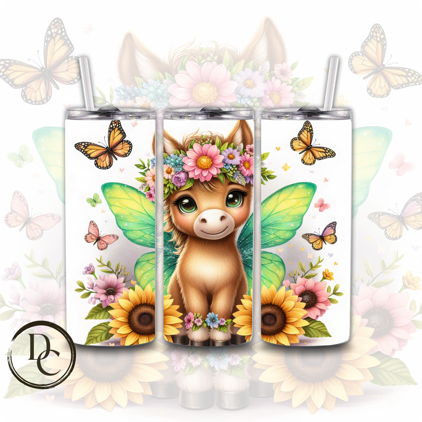 Kitten with Fairy Wings Animals 20 oz Custom Sublimation Tumbler Stainless Steel 13