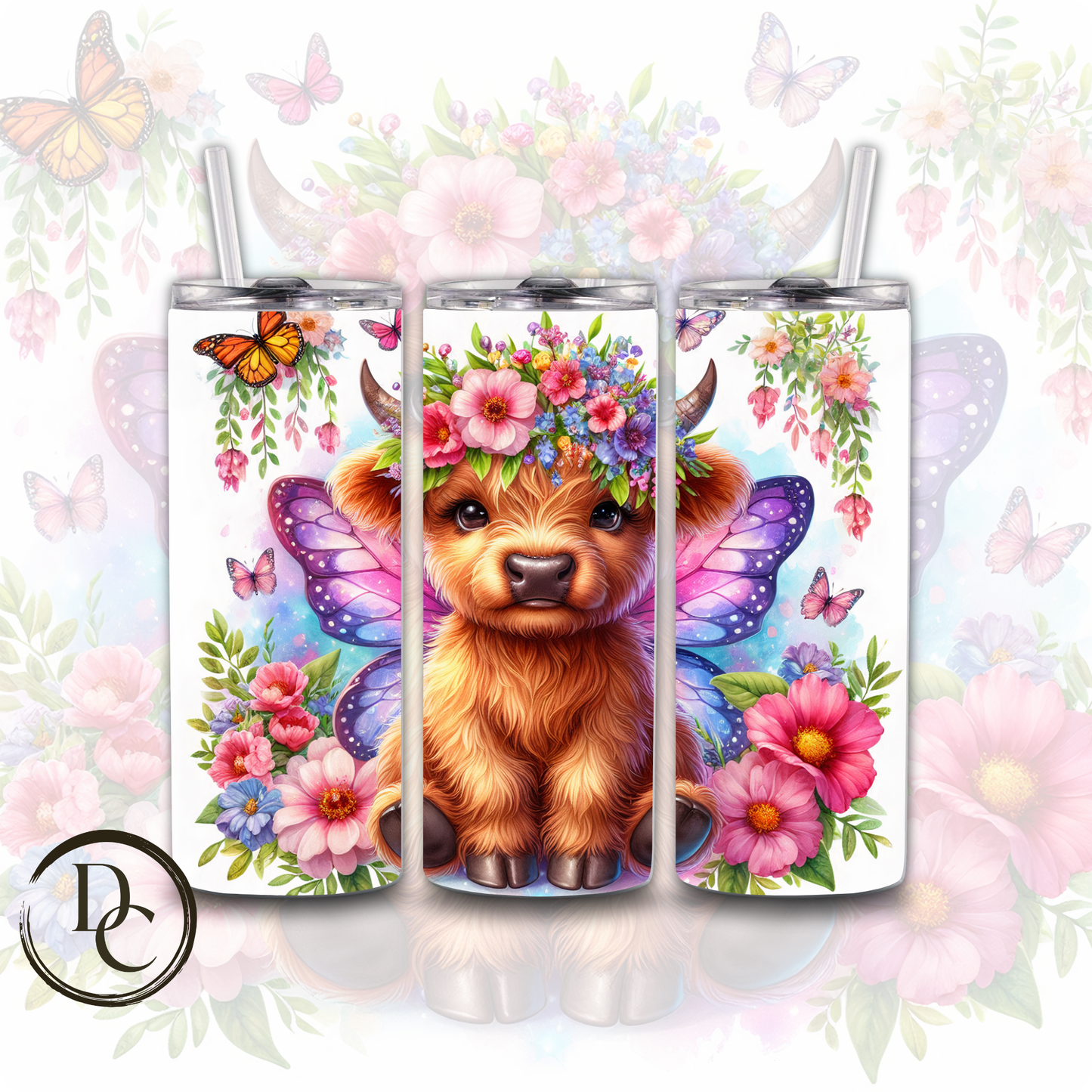 Kitten with Fairy Wings Animals 20 oz Custom Sublimation Tumbler Stainless Steel 13