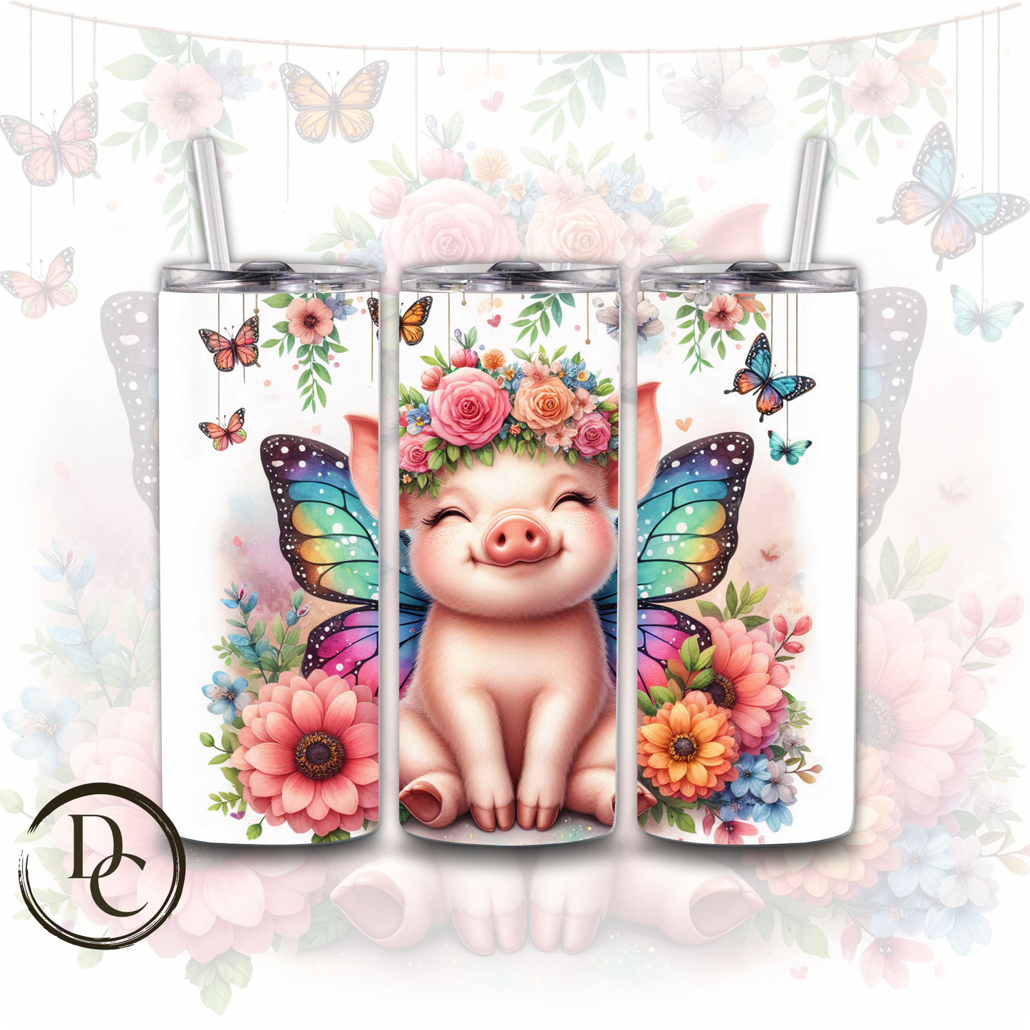 Kitten with Fairy Wings Animals 20 oz Custom Sublimation Tumbler Stainless Steel 13