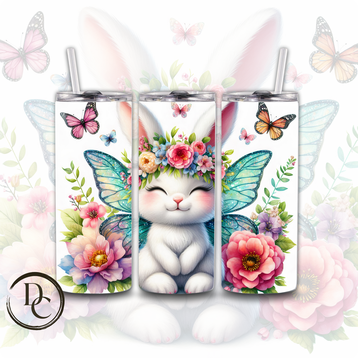 Bear with Fairy Wings Animals 20 oz Custom Sublimation Tumbler Stainless Steel #26
