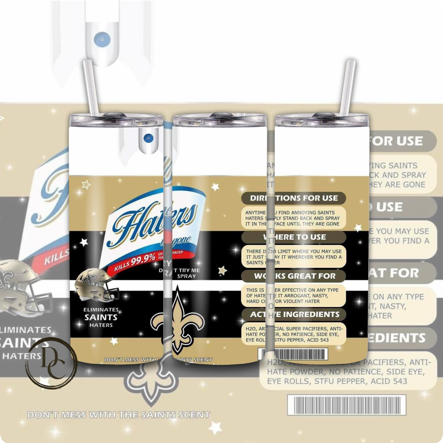 Haters Be Gone Football 20 oz Custom Sublimation Tumbler Stainless Steel # 2