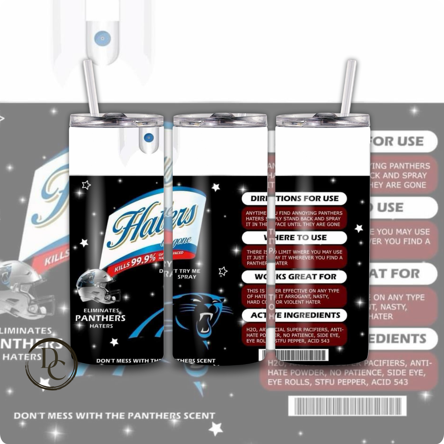 Haters Be Gone Football 20 oz Custom Sublimation Tumbler Stainless Steel # 11